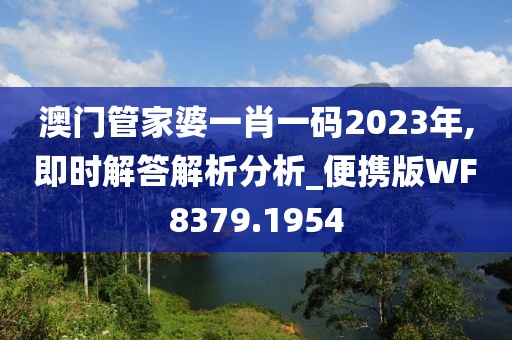 澳门管家婆一肖一码2023年,即时解答解析分析_便携版WF8379.1954