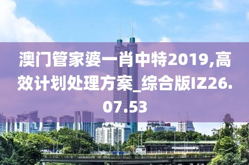 澳门管家婆一肖中特2019,高效计划处理方案_综合版IZ26.07.53