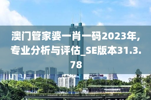 澳门管家婆一肖一码2023年,专业分析与评估_SE版本31.3.78