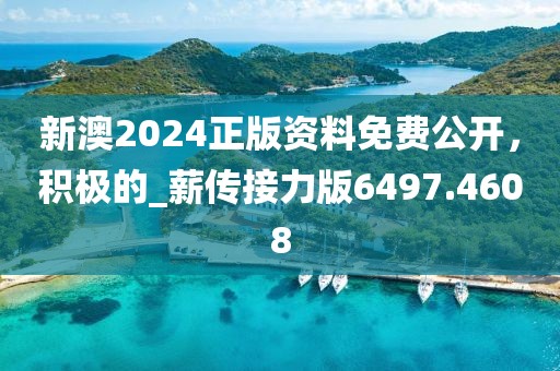 新澳2024正版资料免费公开，积极的_薪传接力版6497.4608