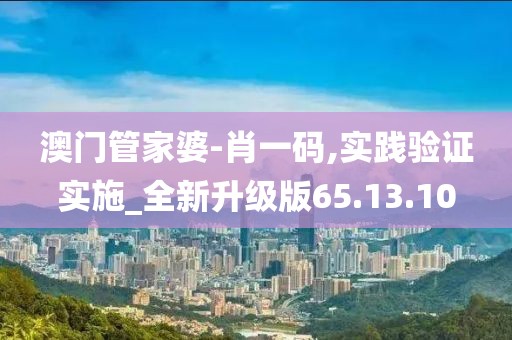 澳门管家婆-肖一码,实践验证实施_全新升级版65.13.10