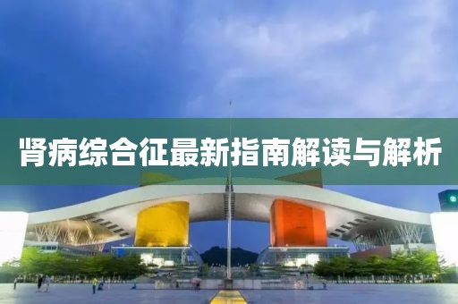 肾病综合征最新指南解读与解析