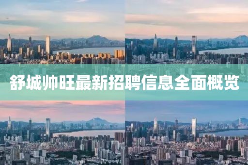 舒城帅旺最新招聘信息全面概览