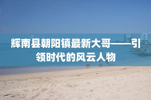 辉南县朝阳镇最新大哥——引领时代的风云人物