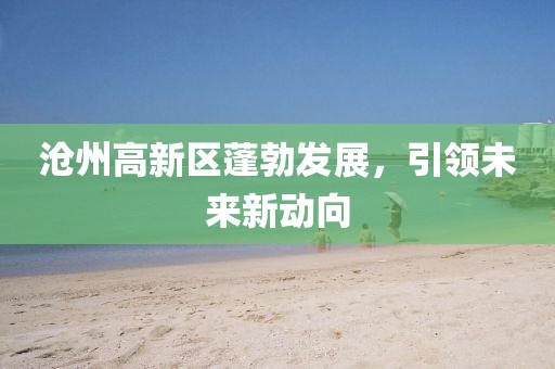 沧州高新区蓬勃发展，引领未来新动向