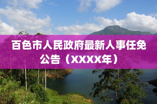 百色市人民政府最新人事任免公告（XXXX年）