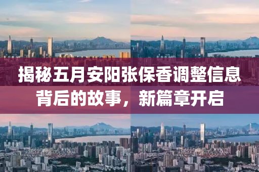 揭秘五月安阳张保香调整信息背后的故事，新篇章开启