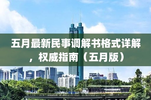 五月最新民事调解书格式详解，权威指南（五月版）