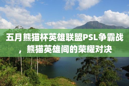 五月熊猫杯英雄联盟PSL争霸战，熊猫英雄间的荣耀对决