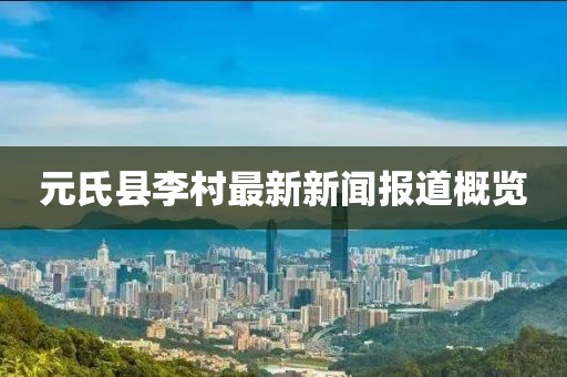 元氏县李村最新新闻报道概览