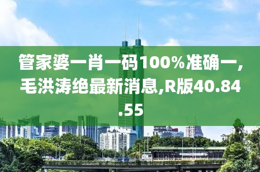 管家婆一肖一码100%准确一,毛洪涛绝最新消息,R版40.84.55