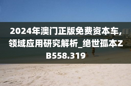 2024年澳门正版免费资本车,领域应用研究解析_绝世孤本ZB558.319