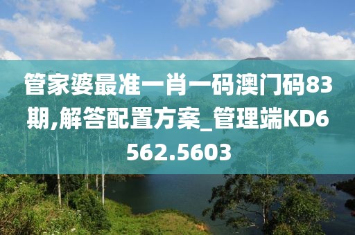 管家婆最准一肖一码澳门码83期,解答配置方案_管理端KD6562.5603