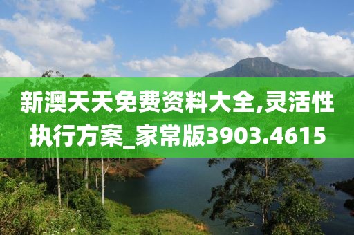 新澳天天免费资料大全,灵活性执行方案_家常版3903.4615